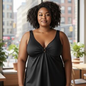 Lane Bryant bra size 40D black swim top